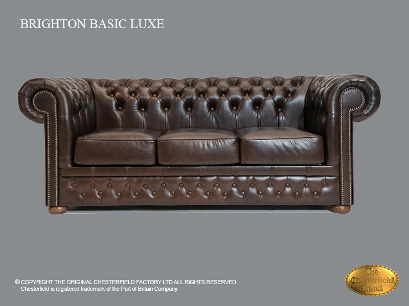 Chesterfield Basic | 3-seater Brighton Basic Luxe | Cloudy Brown Dark |  Chesterfield.com